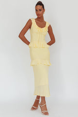 Arrabel Ruffle Trim Bust Tie Maxi Dress Banana